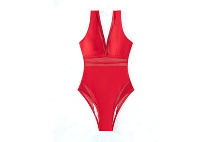 Women's One-Piece Mesh Patchwork Swimwear in 4 Sizes and 3 Colours
