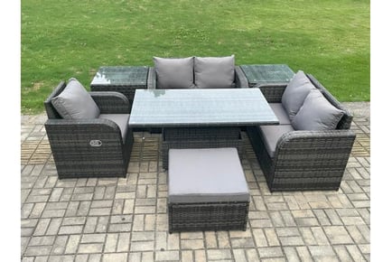 6-Seater Rattan Sofa Set Rising Table