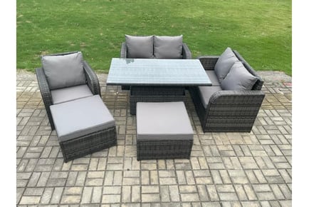 Rattan Sofa Set Rising Table 7-Seater