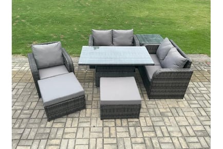 7-Seater Rattan Sofa Set Rising Table