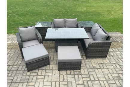 Rattan Loveseat Sofa Set Rising Table