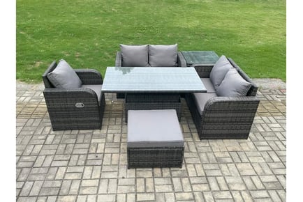 PE Rattan 2-Seater Sofa Set Rising Table