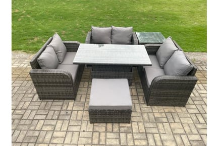 U Shape Garden Set Sofa & Rising Table