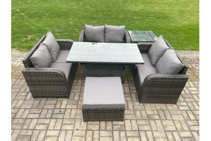 U Shape Garden Set Sofa & Rising Table