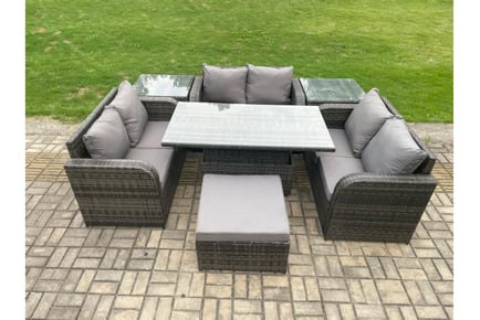 U Shape Garden Set Sofa & Rising Table