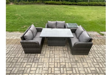 U Shape Garden Set Sofa & Rising Table