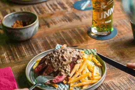 Innis & Gunn 2-Course Steak Dining with a Side and Bottle of Wine for 2 or 4 - 3 Locations - Glasgow and Edinburgh