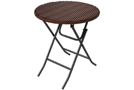 PE Rattan Metal Frame Round Side Table