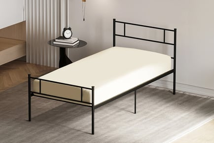 Metal Bed Frame with Three Sizes - Black or White