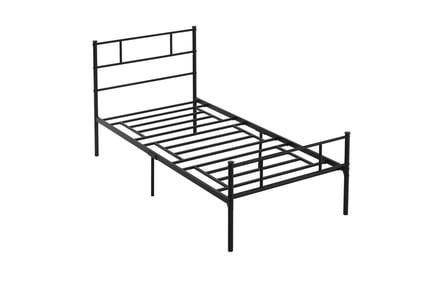 Metal Bed Frame with Three Sizes - Black or White