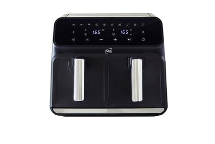 Black Electric 8.5L Digital Air Fryer with Dual Drawer