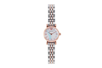 Emporio Armani AR1764 Ladies Silver and Rose Gold Watch