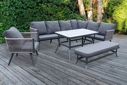 Outdoor 9-Seater Grey String Furniture Set!