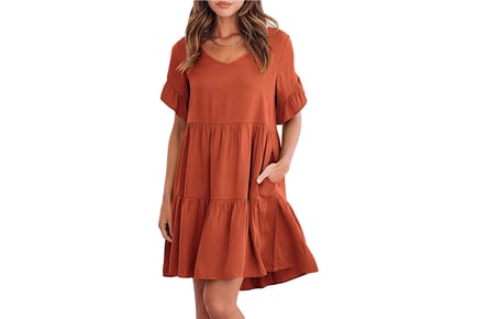 Women's Mini Summer Dress with Pockets - 5 Sizes & 6 Colours