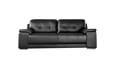 Space-Saving Larry Leather Suite Sofa Set in Black or White!