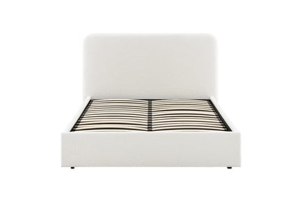 Cleo Cream Boucle Bed Frame w/ Optional Ottoman - 5 Sizes