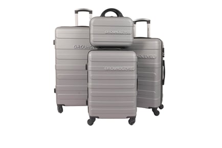 4-Piece Hard Shell Luggage Set - Teal, Navy, or Silver