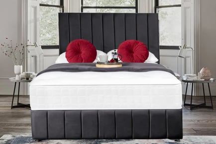 Dark Grey Divan Bed with Mattress & Drawer Options!