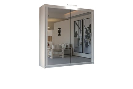 Chicago Double Mirror Sliding Door Wardrobe - 5 sizes & 6 colours