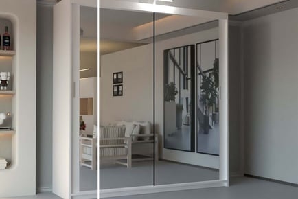 Chicago Double Mirror Sliding Door Wardrobe - 5 sizes & 6 colours