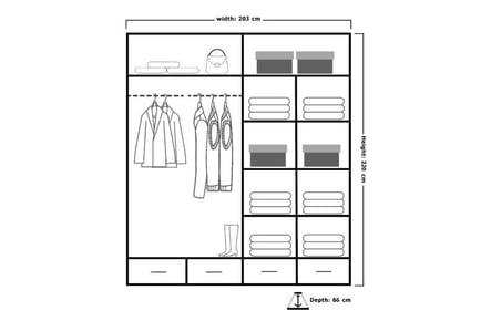 High Gloss 2 & 3 Door Sliding Wardrobe