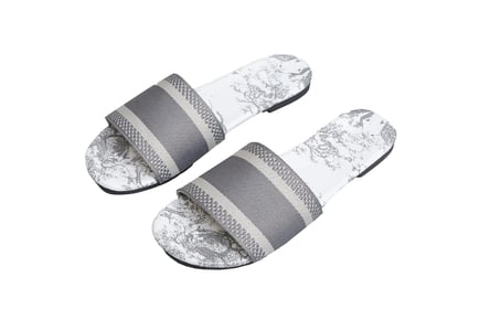Women's Open Toe Flat Sliders - 7 Sizes and 4 Colours