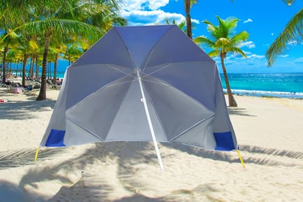 Blue Beach Umbrella Wind Breaker Shelter