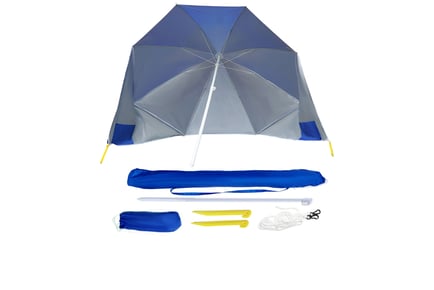 Blue Beach Umbrella Wind Breaker Shelter