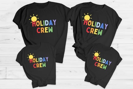 Holiday Crew Family T-Shirts for Baby, Kids and Adult - 3 Sizes