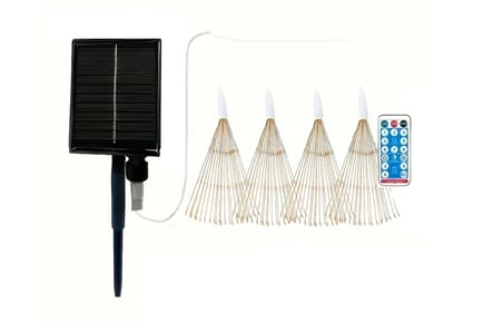 4-Pack Solar Power Fireworks Lights - 3 LED Options & 3 Colours