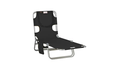 Foldable Beach Sun Lounger - Headrest and Reading Slots - 5 Colours!