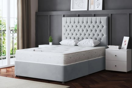 Silver Seraphine Chesterfield Divan Bed - 6 Sizes & 3 Options