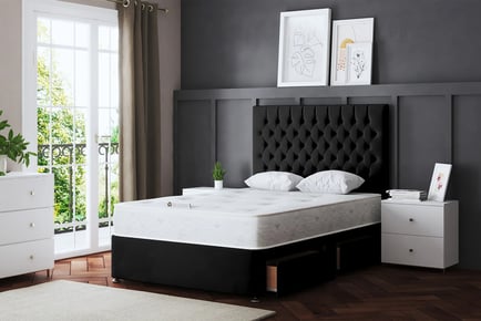 Black Seraphine Chesterfield Divan Bed - 6 Sizes & 3 Options