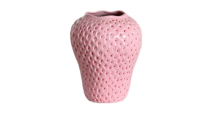 Quirky Ceramic Strawberry Vase - 2 Sizes in Red or Pink