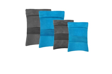 4Pc Set of Reusable Beach Sand Remover Bags - Blue & Grey