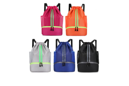 Water Resistant Drawstring Backpack - 5 Styles