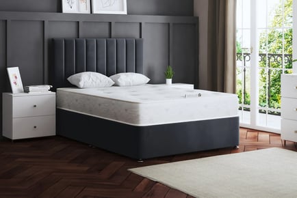Steel Amelia Panel Divan Bed- 6 Sizes & 3 Options