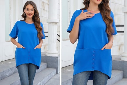 Women's Oversized Casual T-Shirt in 5 Sizes and 5 Colours