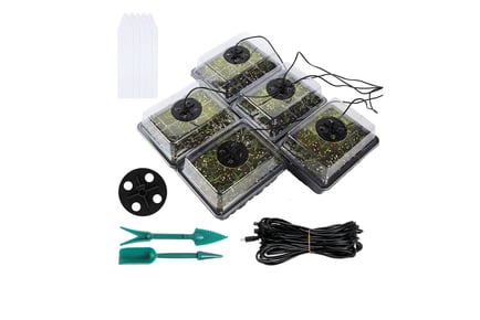 Humidity-Controlled Five-Pack Seed Trays with LED Light