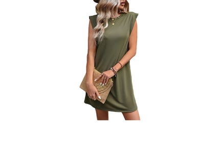 Women's Sleeveless Solid Colour Dress - 4 Sizes & 3 Colours