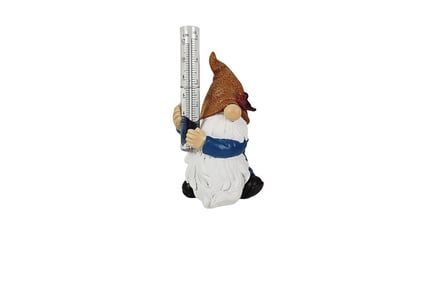 Gnome Shaped Resin Rain Gauge in 2 Options and 2 Colours