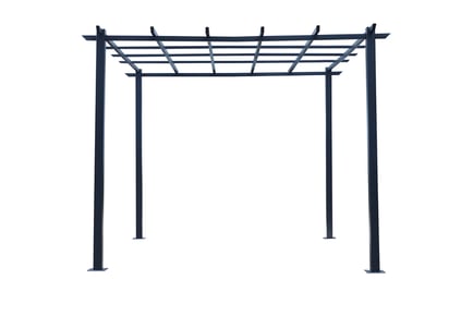 3x3m Metal Garden Pergola - Black