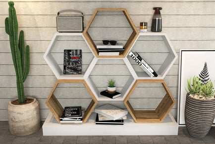 Freestanding Tall Honeycomb Bookcase - 3 Colours