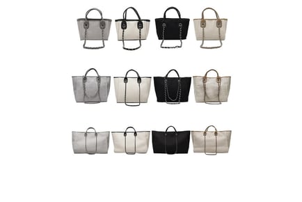 Women's Canvas Shoulder Bag - 3 Sizes, 4 Colours