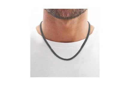 Mens Cuban Chain Necklace 6mm - Black