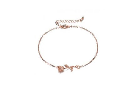 Rosette flower Rose gold Anklet