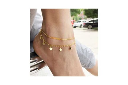 Two layer multi Star charm Anklet