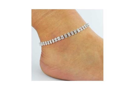 Double Row Crystal Anklet