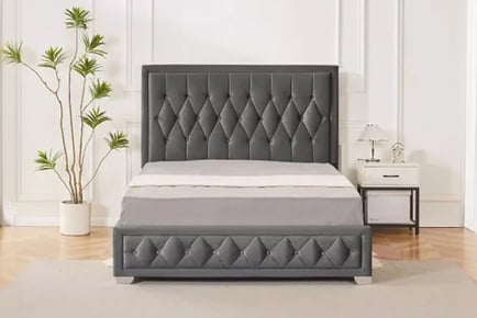 Gas Lift Bed with Headboard & Optional Mattress - 2 Sizes