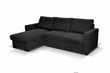 Grey Corner Fabric Sofa Bed with Storage